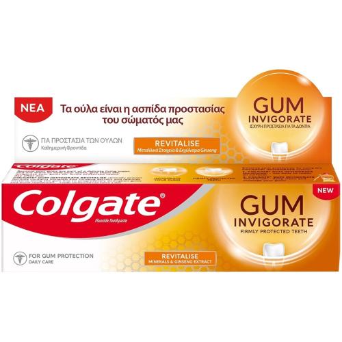 Colgate Gum Invigorate Revitalise Οδοντόκρεμα για την Καθημερινή Προστασία των Δοντιών & των Ούλων με Εκχύλισμα Ginseng 75ml